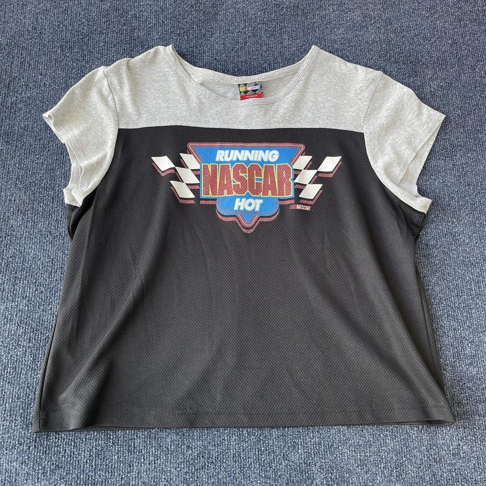 NASCAR Shirt Womens 2XL Running Hot Racing Jerry Leigh Racing Vintage Y2K 90s